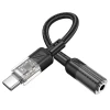 Адаптер AUX Hoco LS37 USB C to Jack 3.5 mm Transparent Black (6942007612609)