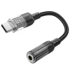 Адаптер AUX Hoco LS37 USB C to Jack 3.5 mm Transparent Black (6942007612609)