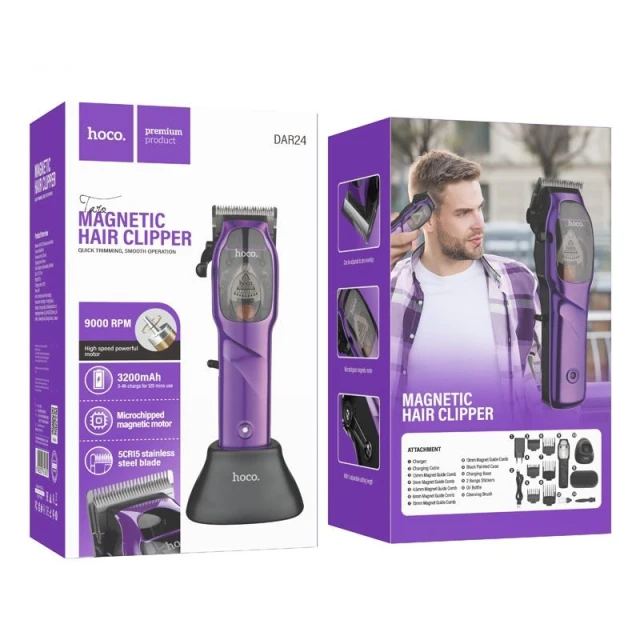 Машинка для стрижки волосся Hoco DAR24 Purple (6942007615815)