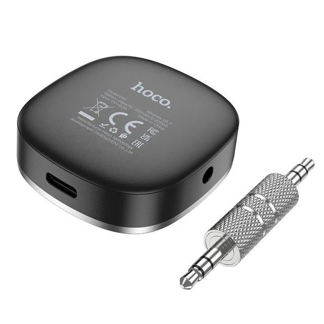 Адаптер AUX Hoco E80 Bluetooth Jack 3.5 mm з дисплеєм Black (6942007618908)