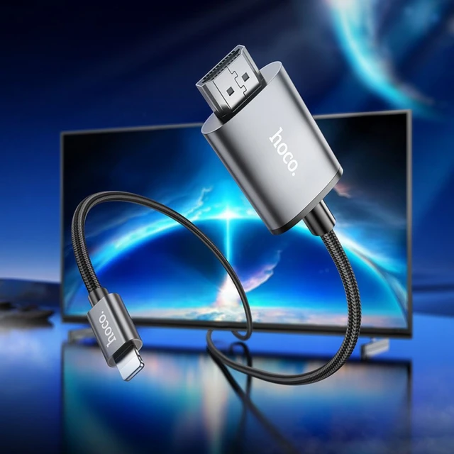 Кабель Hoco UA27 Lightning к HDMI 1080p 2 м Grey (6942007619011)