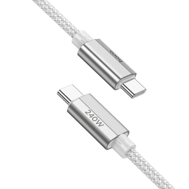 Кабель USB-C to USB-C Hoco U134 QC3.0 PD 5A 240W 1.8m Grey (6942007620086)