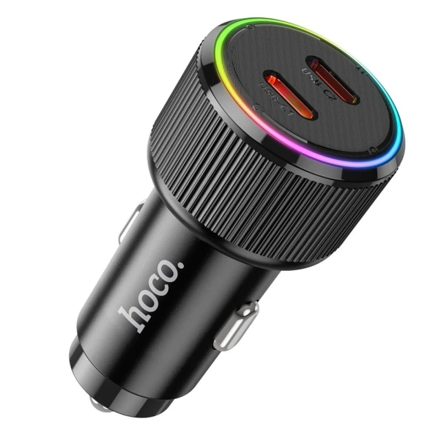 Автомобильное зарядное устройство Hoco NZ14B 2 x USB C QC PD 50W Black (5903396461590)