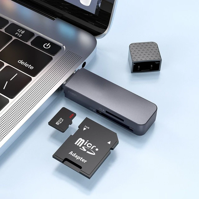 Картрідер Hoco USB A 2.0 SD/TF HB45 Grey (6942007620499)