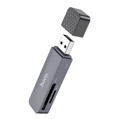 Картрідер Hoco USB A 2.0 SD/TF HB45 Grey (6942007620499)