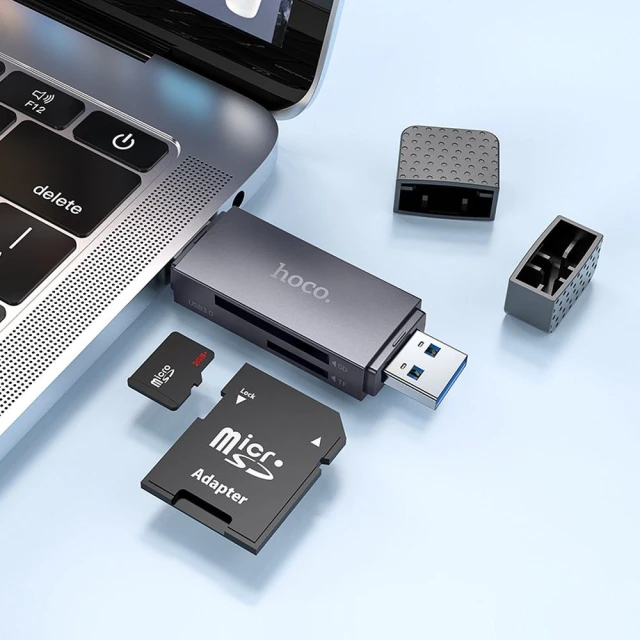Кардрідер Hoco USB A / USB C 2.0 HB45 SD / TF Grey (6942007620512)