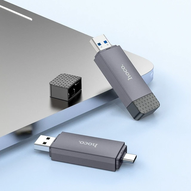 Кардрідер Hoco USB A / USB C 2.0 HB45 SD / TF Grey (6942007620512)