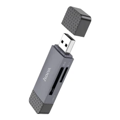 Кардрідер Hoco USB A / USB C 2.0 HB45 SD / TF Grey (6942007620512)