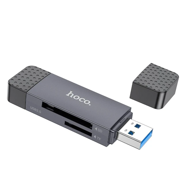 Кардрідер Hoco USB A / USB C 2.0 HB45 SD / TF Grey (6942007620512)