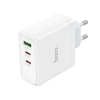 Мережевий зарядний пристрій Hoco N30 2 x USB C + USB A GaN QC PD 65W White (6942007621069)