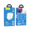 Мережевий зарядний пристрій Hoco N30 2 x USB C + USB A GaN QC PD 65W White (6942007621069)