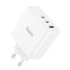 Мережевий зарядний пристрій Hoco N30 2 x USB C + USB A GaN QC PD 65W White (6942007621069)