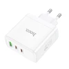 Мережевий зарядний пристрій Hoco N30 2 x USB C + USB A GaN QC PD 65W White (6942007621069)