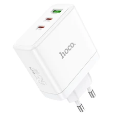 Мережевий зарядний пристрій Hoco N30 2 x USB C + USB A GaN QC PD 65W White (6942007621069)