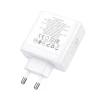 Мережевий зарядний пристрій Hoco N30 2 x USB C + USB A GaN QC PD 65W White (6942007621069)
