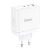 Мережевий зарядний пристрій Hoco N30 2 x USB C + USB A GaN QC PD 65W White (6942007621069)
