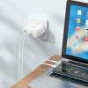 Мережевий зарядний пристрій Hoco N30 2 x USB C + USB A GaN QC PD 65W White (6942007621069)