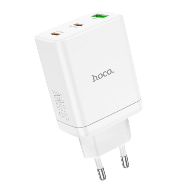 Мережевий зарядний пристрій Hoco N33 2x USB C + USB A QC3.0 PD 3A 35W White (6942007621076)