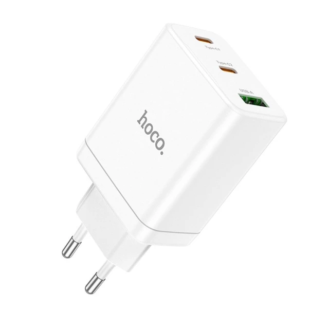 Мережевий зарядний пристрій Hoco N33 2x USB C + USB A QC3.0 PD 3A 35W White (6942007621076)