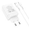 Мережевий зарядний пристрій Hoco N33 2 x USB C + USB A QC3.0 PD 3A 35W + кабель USB C to Lightning White (6942007621083)