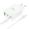 Мережевий зарядний пристрій Hoco N33 2 x USB C + USB A QC3.0 PD 3A 35W + кабель USB C to Lightning White (6942007621083)