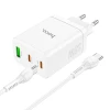 Мережевий зарядний пристрій Hoco N33 2x USB C + USB A QC3.0 PD 3A 35W + кабель USB C to USB C White (6942007621090)