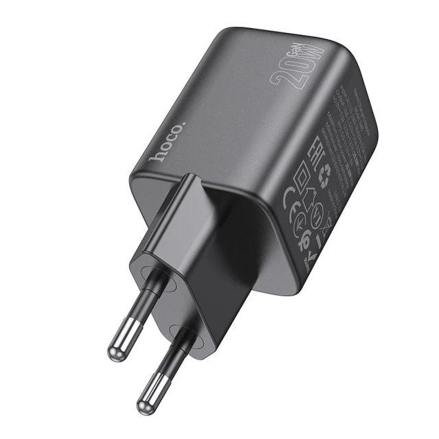 Мережевий зарядний пристрій Hoco N40 USB C QC PD 20W Black (6942007622011)