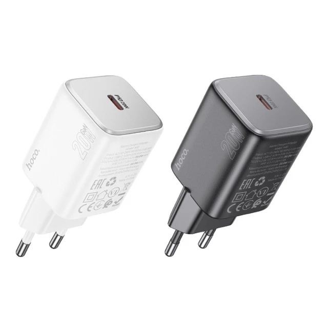 Мережевий зарядний пристрій Hoco N40 USB C QC PD 20W Black (6942007622011)