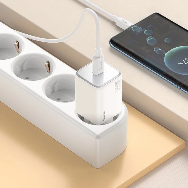 Мережевий зарядний пристрій Hoco N40 USB C QC PD 20W White (6942007622028)
