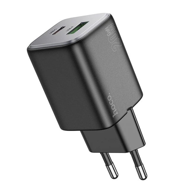 Мережевий зарядний пристрій Hoco N41 USB A + USB C QC3.0 PD 20W Black (6942007622073)