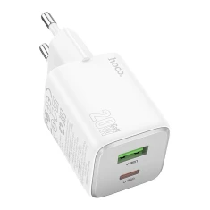 Мережевий зарядний пристрій Hoco N41 USB A + USB C QC3.0 PD 3A 20W White (6942007622080)