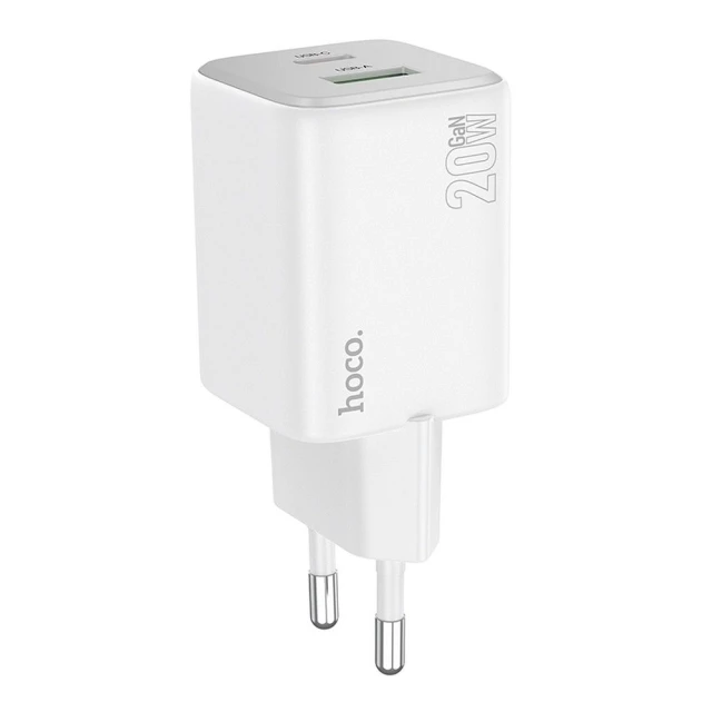 Мережевий зарядний пристрій Hoco N41 USB A + USB C QC3.0 PD 3A 20W White (6942007622080)