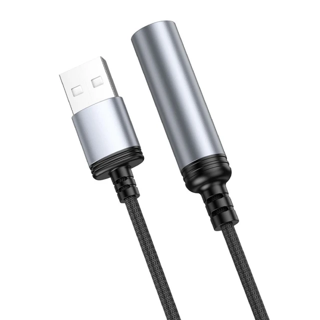 Адаптер Hoco UA30 USB A до автомобільного прикурювача 0.3 м Black (6942007625555)