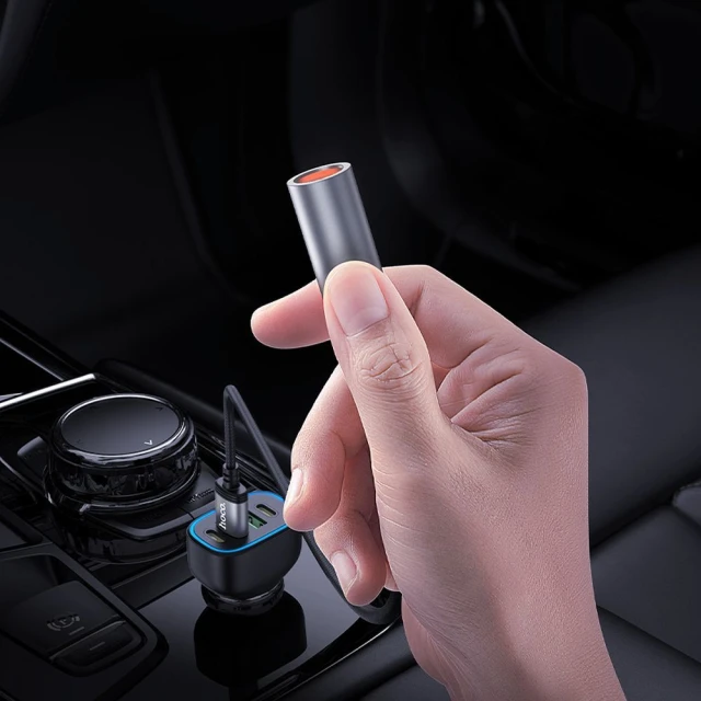 Адаптер Hoco UA30 USB A до автомобільного прикурювача 0.3 м Black (6942007625555)