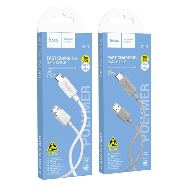 Кабель Hoco X107 USB-A to USB-C 3A 1 м Grey (6942007626316)