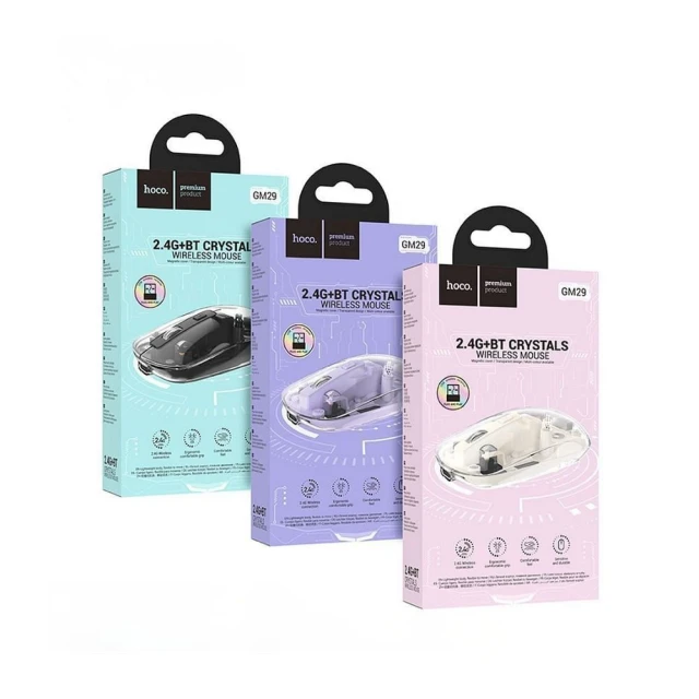 Мишка бездротова Hoco 2.4G 1600 dpi GM29 Purple (6942007626408)