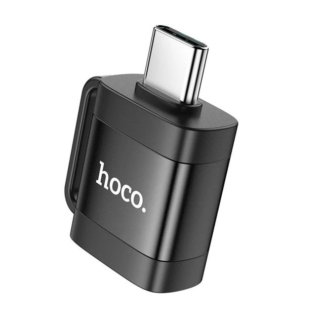 Адаптер OTG USB C до USB A Hoco 3A UA31C Black (6942007628129)