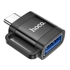 Адаптер OTG USB C до USB A Hoco 3A UA31C Black (6942007628129)