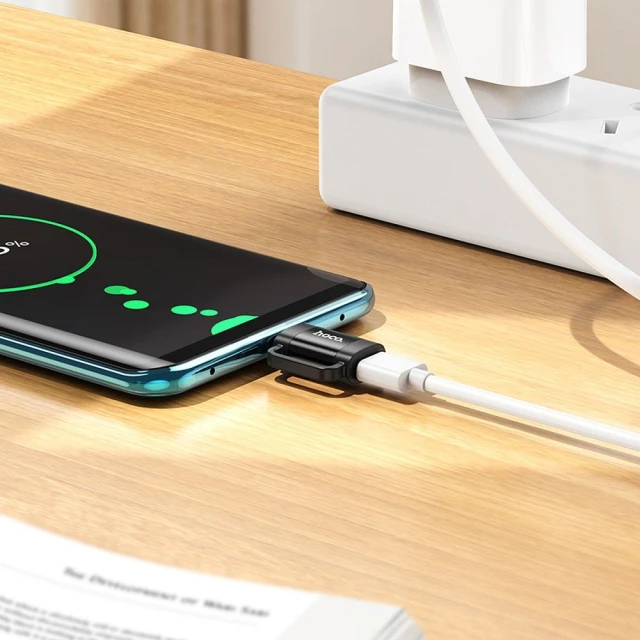 Адаптер Hoco UA31E OTG USB C к Lightning 3A Black (6942007628167)