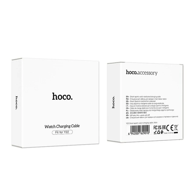 Кабель для зарядки смарт-годинника Hoco Y22 0,6 м Black (6942007629010)