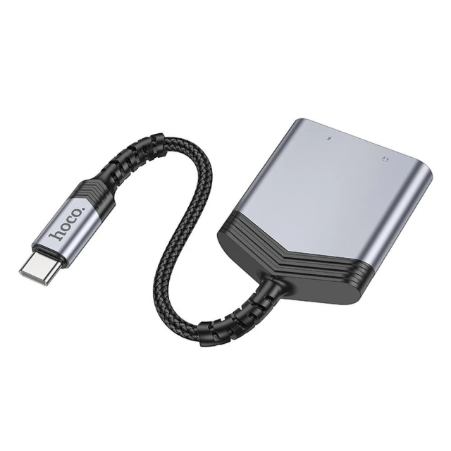 Адаптер Hoco LS39 AUX 2в1 USB C до USB C/Jack 3.5 мм 27W Grey (6942007629355)