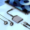 Адаптер Hoco LS39 AUX 2в1 USB C до USB C/Jack 3.5 мм 27W Grey (6942007629355)