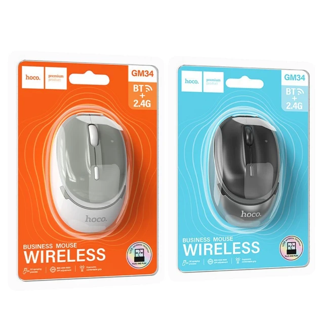 Бездротова миша Hoco GM34 2.4G 1600 dpi Grey White (6942007632799)