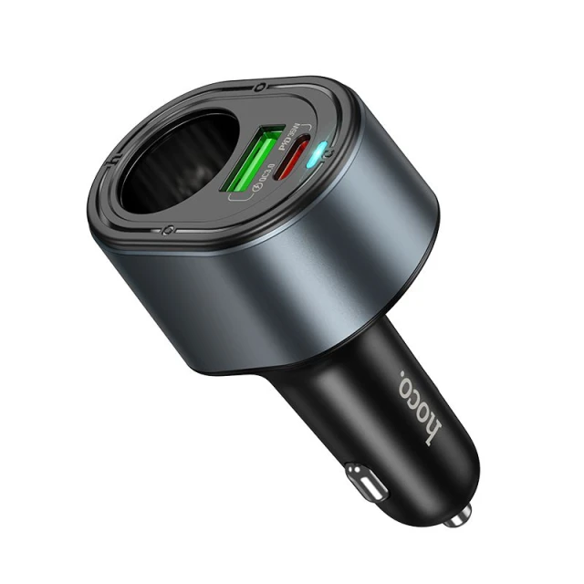 Автозарядка Hoco Z56 USB-A + USB-C + роз'єм прикурювача PD QC3.0 3A 35W Black (6942007633031)