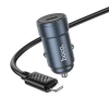 Автомобільний зарядний пристрій Hoco Z57 USB C QC3.0 PD 30W + кабель USB C до Lightning Grey (6942007633062)