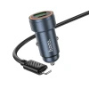 Автомобільний зарядний пристрій Hoco Z57A USB A + USB C QC3.0 PD 30W + кабель USB C до Lightning Black (6942007633123)
