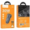 Автомобільний зарядний пристрій Hoco Z57A USB A + USB C QC3.0 PD 30W + кабель USB C до Lightning Black (6942007633123)