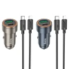 Автомобільний зарядний пристрій Hoco Z57A USB A + USB C QC3.0 PD 30W + кабель USB C до Lightning Black (6942007633123)