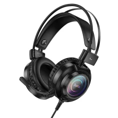Навушники Hoco W110 провідні накладні ігрові USB A + Jack 3.5 mm 2 m Black (6942007634281)