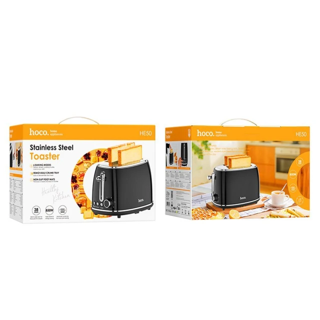 Тостер Hoco HE50 Retro 850W Black (6942007638272)